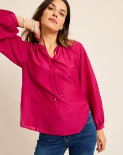 Tommy Bahama Agua Amara Seamed Peasant Top-Women Tops & Shirts