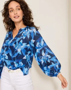 Tommy Bahama Agua Amara Seaside Brights Peasant Top-Women Tops & Shirts