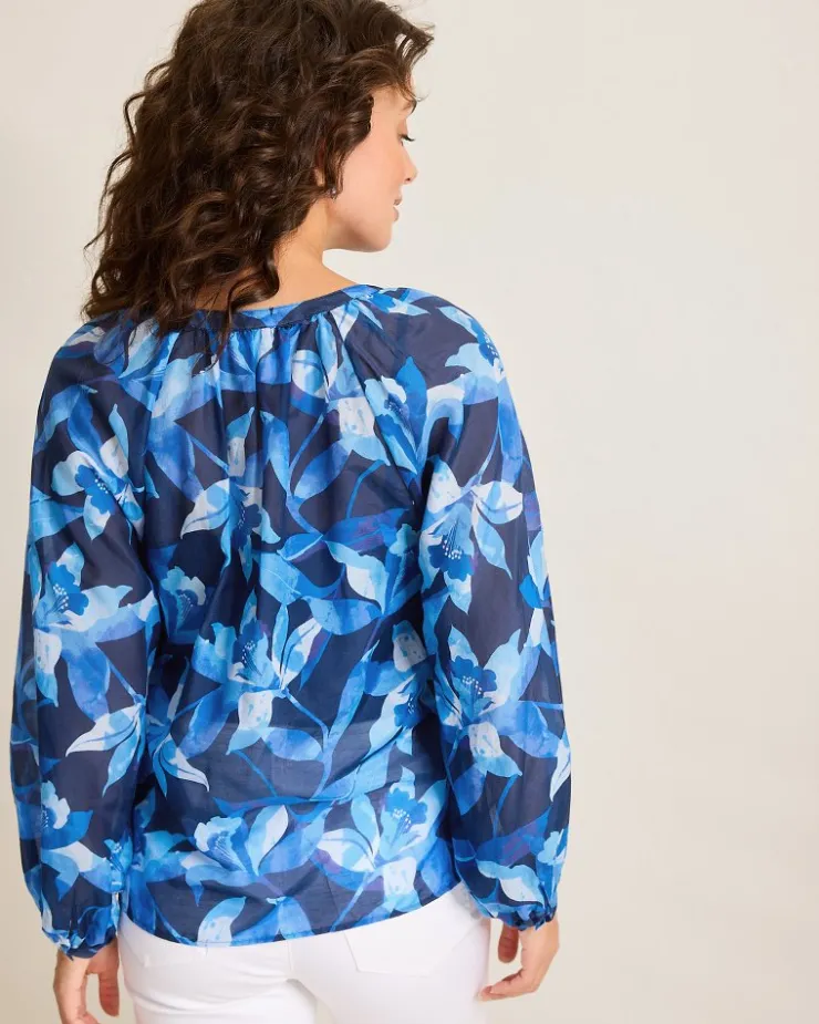 Tommy Bahama Agua Amara Seaside Brights Peasant Top-Women Tops & Shirts