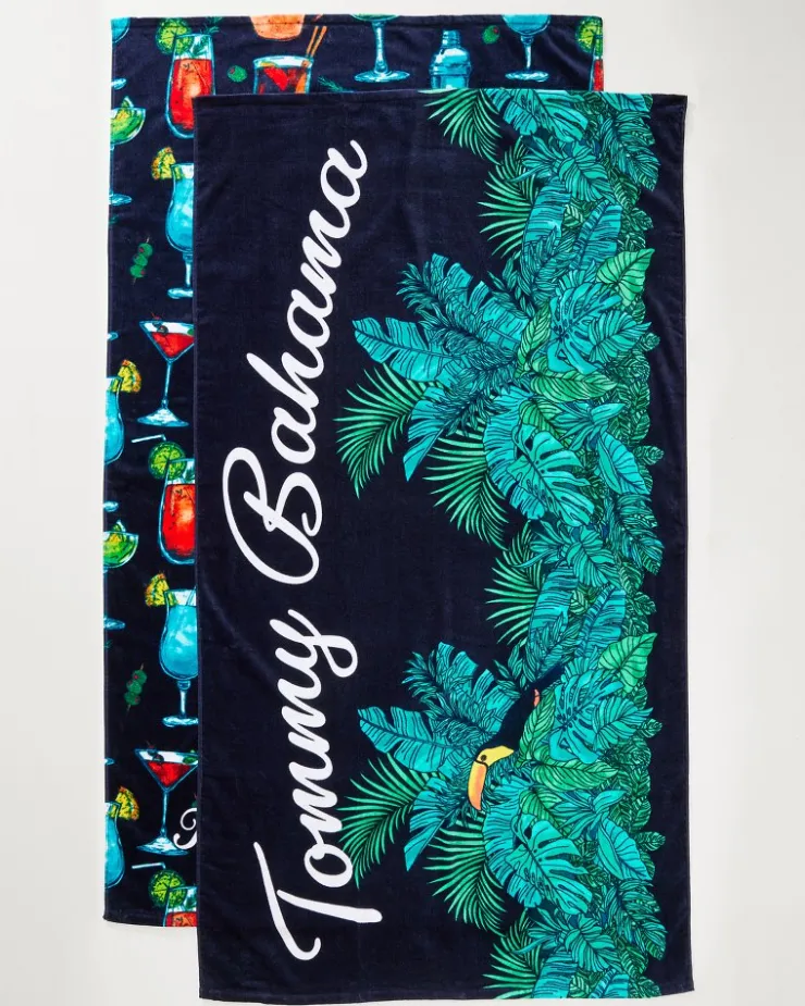 Tommy Bahama All Nighter & Baja Who Can Toucan Beach Towels — Set of 2- Beach Accessories|Beach Towels