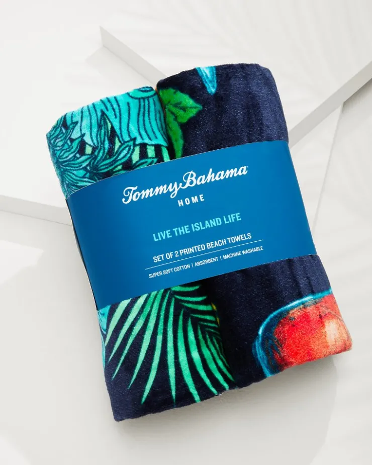 Tommy Bahama All Nighter & Baja Who Can Toucan Beach Towels — Set of 2- Beach Accessories|Beach Towels