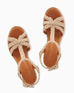 Tommy Bahama André Assous Madina Metallic Raffia Wedges-Women Shoes & Sandals