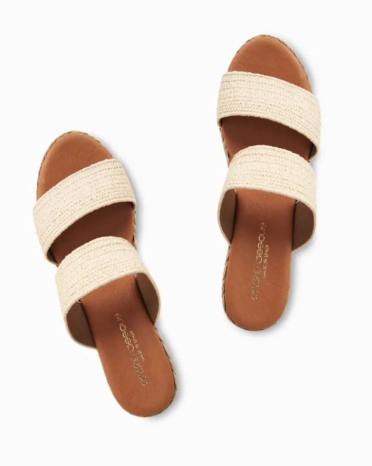 Tommy Bahama André Assous Nori Stretch-Raffia Wedges-Women Shoes & Sandals