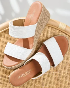 Tommy Bahama André Assous Nori Stretch-Raffia Wedges-Women Shoes & Sandals