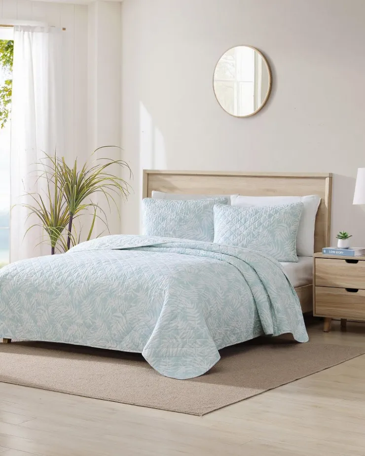 Tommy Bahama Art of Palms Reversible 3-Piece Full/Queen Quilt Set- Quilts & Blankets