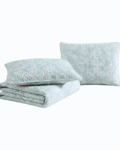 Tommy Bahama Art of Palms Reversible 3-Piece Full/Queen Quilt Set- Quilts & Blankets