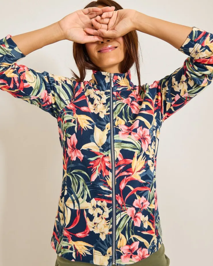 Tommy Bahama Aruba Flora Amora Full-Zip Sweatshirt-Women Loungewear|Jackets