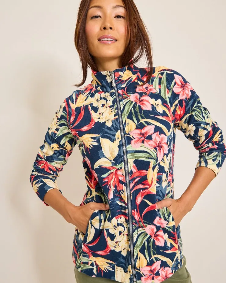 Tommy Bahama Aruba Flora Amora Full-Zip Sweatshirt-Women Loungewear|Jackets
