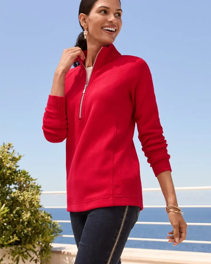 Tommy Bahama Aruba Half-Zip Sweatshirt-Women Loungewear|Jackets