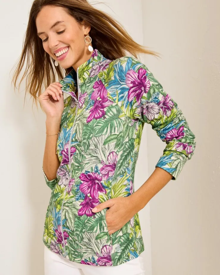 Tommy Bahama Aruba Jungle Jewels Full-Zip Sweatshirt-Women Loungewear|Jackets