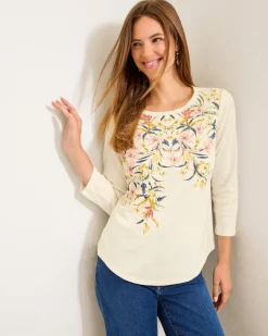 Tommy Bahama Ashby Isles Flora Amora 3/4-Sleeve T-Shirt-Women Loungewear|Tops & Shirts