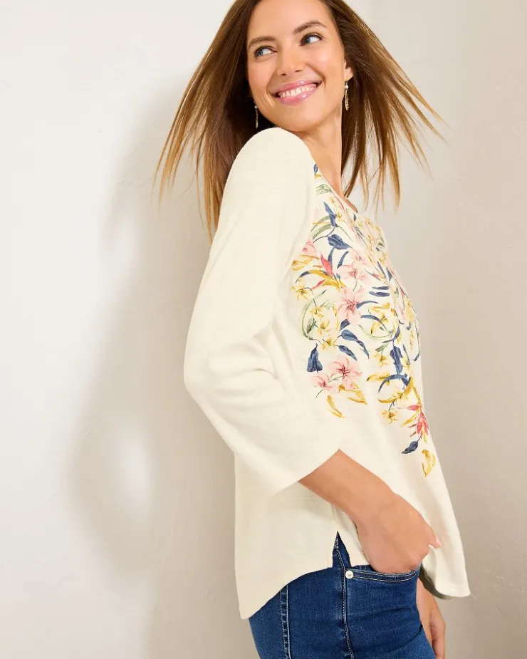 Tommy Bahama Ashby Isles Flora Amora 3/4-Sleeve T-Shirt-Women Loungewear|Tops & Shirts