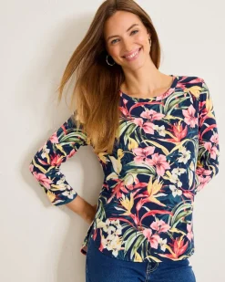 Tommy Bahama Ashby Isles Flora Amora 3/4-Sleeve T-Shirt-Women Loungewear|Tops & Shirts