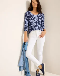 Tommy Bahama Ashby Isles Hightide Flora 3/4-Sleeve T-Shirt-Women Loungewear|Tops & Shirts