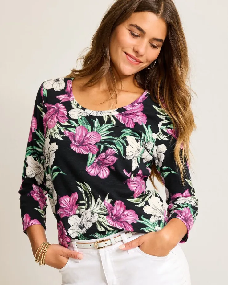 Tommy Bahama Ashby Isles Villa Garden 3/4-Sleeve T-Shirt-Women Loungewear|Tops & Shirts