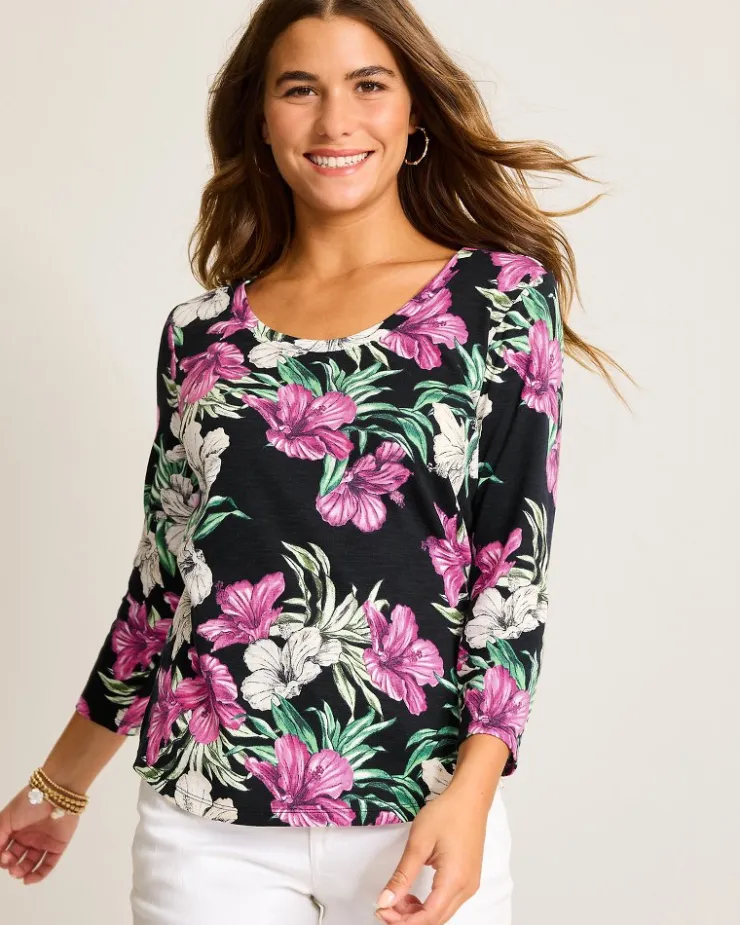Tommy Bahama Ashby Isles Villa Garden 3/4-Sleeve T-Shirt-Women Loungewear|Tops & Shirts