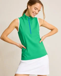 Tommy Bahama Aubrey Half-Zip IslandZone® Mock Top-Women Tops & Shirts