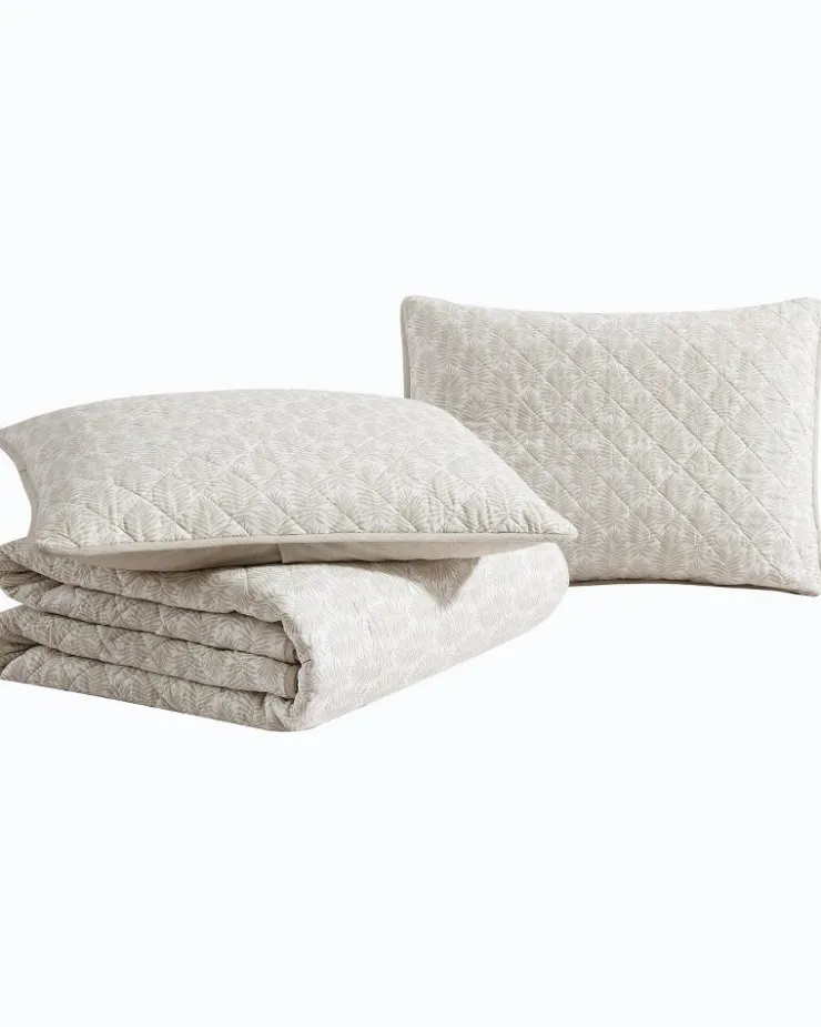 Tommy Bahama Bahama Fronds Reversible 3-Piece Full/Queen Quilt Set- Quilts & Blankets