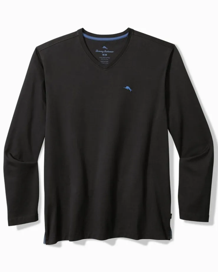 Tommy Bahama Bali Skyline Long-Sleeve V-Neck T-Shirt- Loungewear & Pajamas|T-Shirts