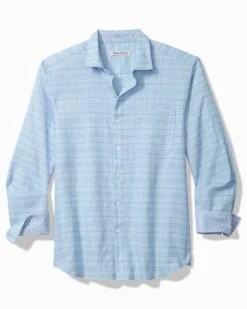 Tommy Bahama Barbados Breeze Playa Plaid Stretch-Linen Long-Sleeve Shirt- Shirts