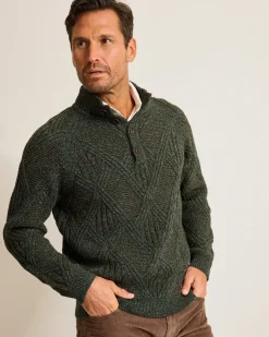 Tommy Bahama Beachscape Cable Button-Mock Sweater- Sweaters