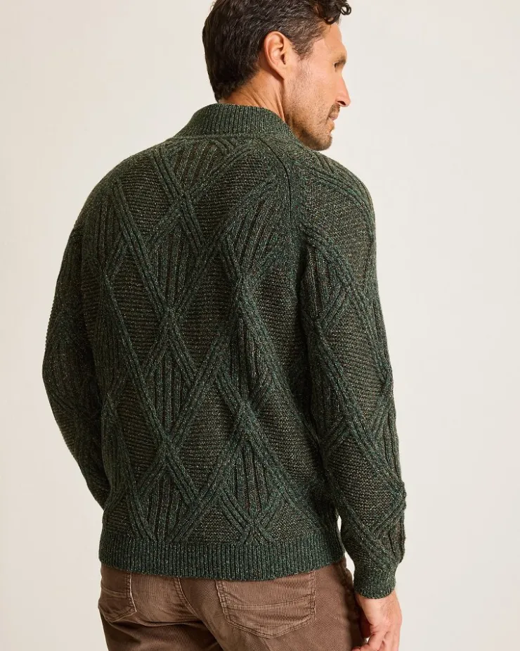 Tommy Bahama Beachscape Cable Button-Mock Sweater- Sweaters