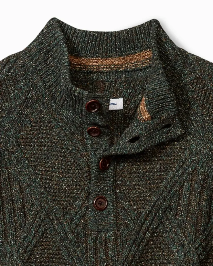 Tommy Bahama Beachscape Cable Button-Mock Sweater- Sweaters