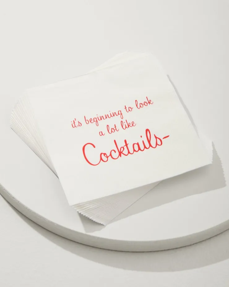 Tommy Bahama Beginning to Look Like Cocktails Napkins- Drinkware & Bar