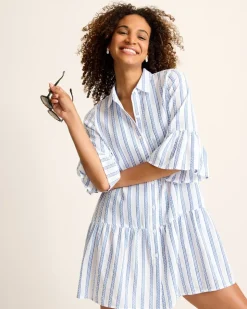 Tommy Bahama Bonita Stripe Coverup Shirt Dress-Women Beach Coverups|Dresses