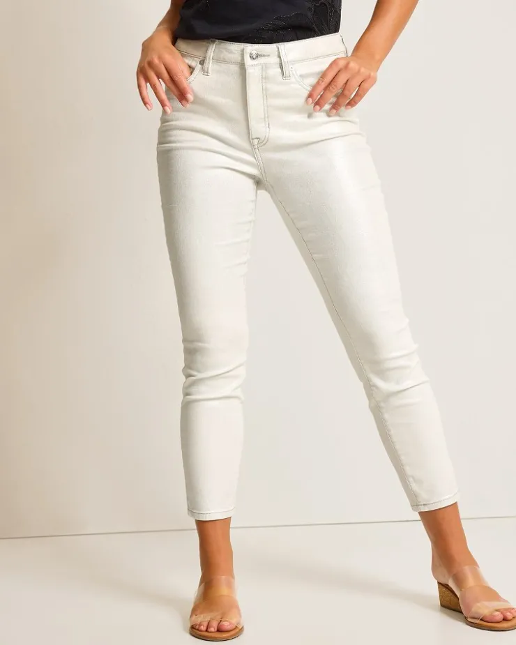 Tommy Bahama Boracay® Metallic High-Rise Ankle Jeans-Women Pants & Crops|Jeans