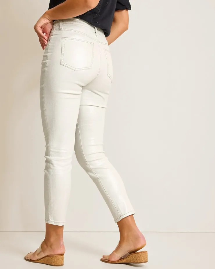 Tommy Bahama Boracay® Metallic High-Rise Ankle Jeans-Women Pants & Crops|Jeans