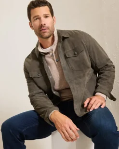 Tommy Bahama Boulder Ridge Suede Shirt Jacket- Jackets & Outerwear|Shirts