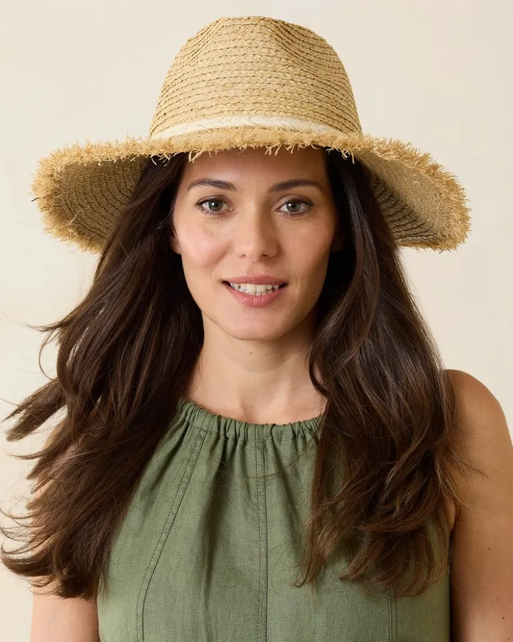 Tommy Bahama Brighton Fringe Brim Raffia Hat-Women Hats & Caps