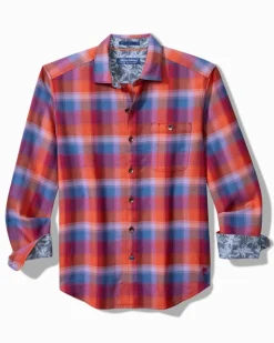 Tommy Bahama Canyon Beach Fireside Check Stretch Flannel Shirt- Shirts