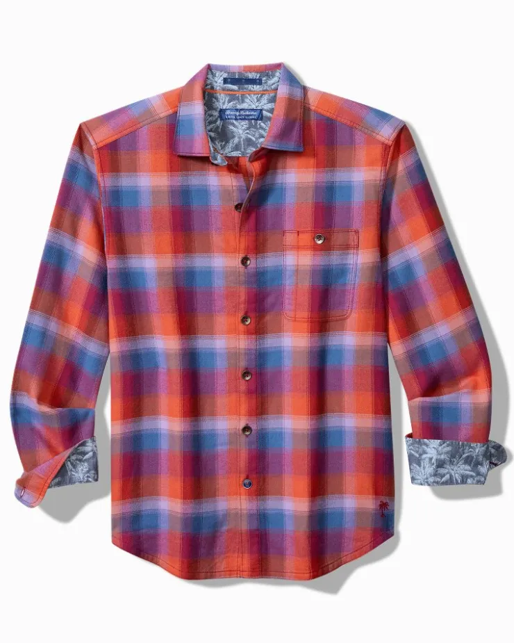 Tommy Bahama Canyon Beach Fireside Check Stretch Flannel Shirt- Shirts