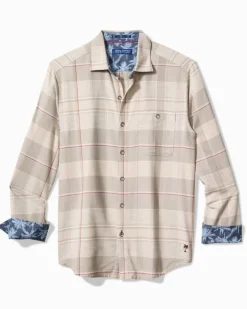 Tommy Bahama Canyon Beach Pebble Cay Plaid Stretch Flannel Shirt- Shirts