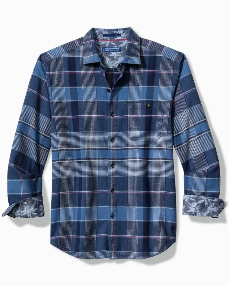 Tommy Bahama Canyon Beach Pebble Cay Plaid Stretch Flannel Shirt- Shirts