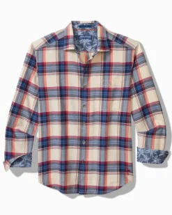 Tommy Bahama Canyon Beach Window Pane Stretch Flannel Shirt- Shirts