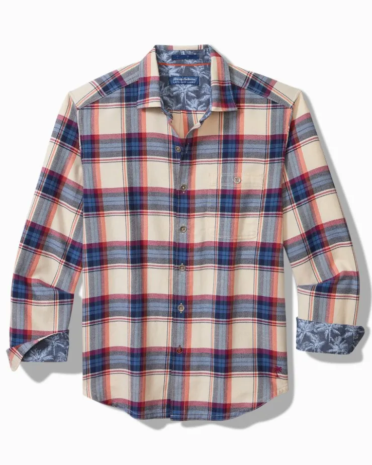 Tommy Bahama Canyon Beach Window Pane Stretch Flannel Shirt- Shirts