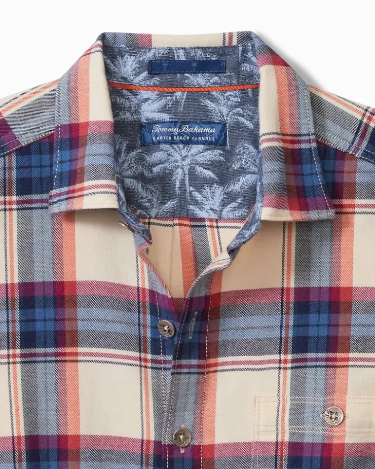 Tommy Bahama Canyon Beach Window Pane Stretch Flannel Shirt- Shirts