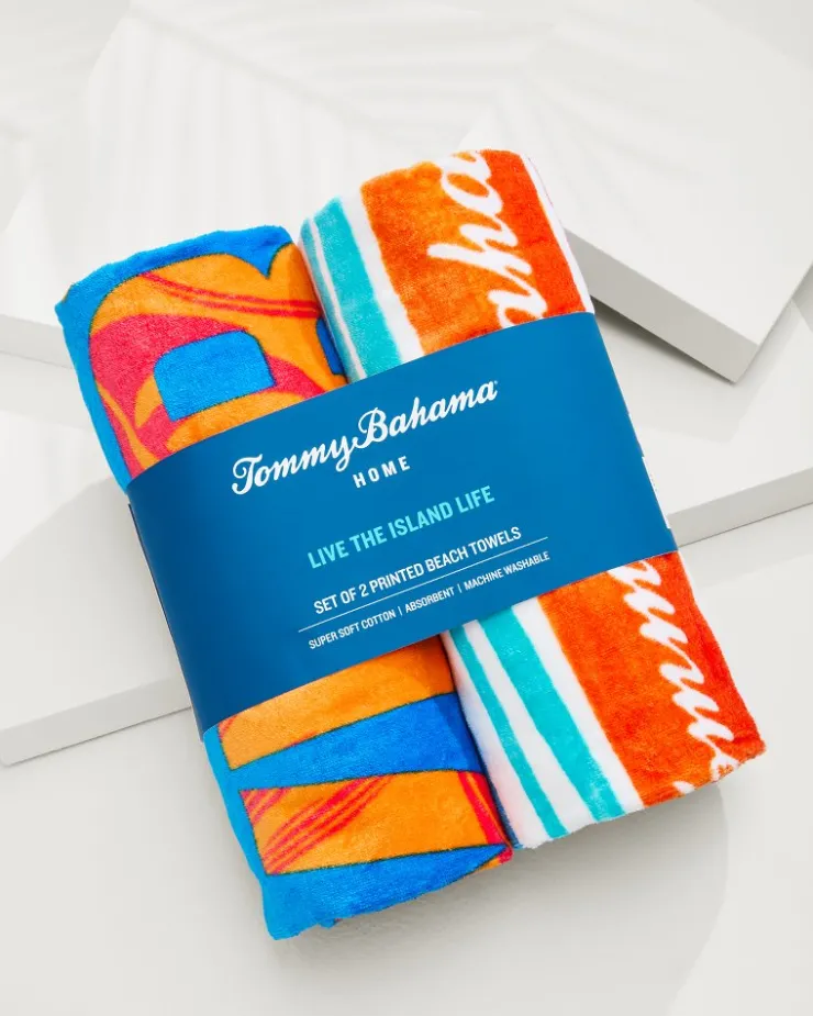 Tommy Bahama Cape Coral & Happy Hour Beach Towels — Set of 2- Beach Accessories|Beach Towels