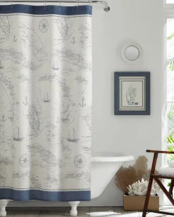 Tommy Bahama Caribbean Sea Lt-Pastel Shower Curtain- Bath
