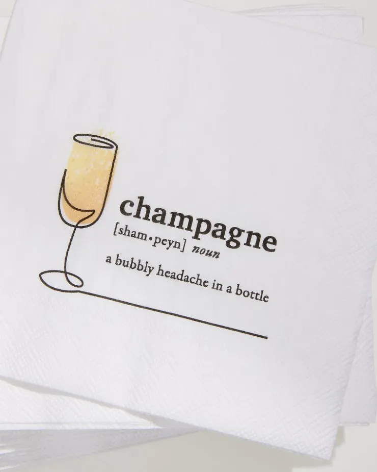 Tommy Bahama Champagne Cocktail Napkins- Drinkware & Bar