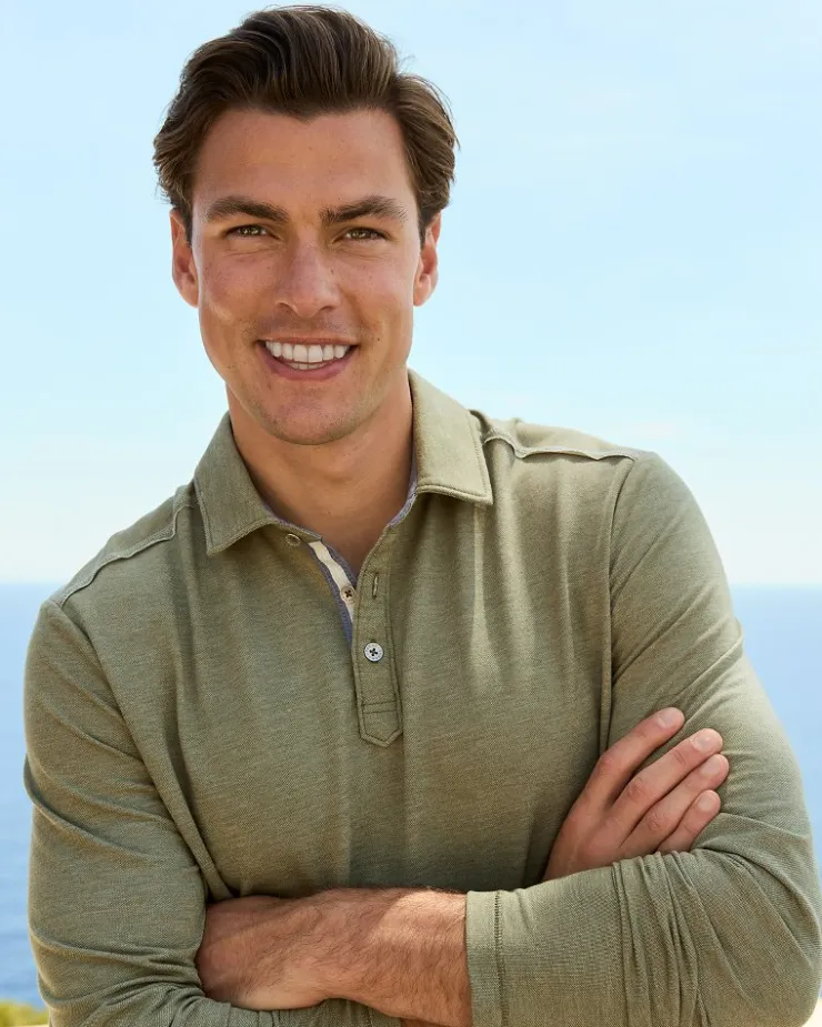 Tommy Bahama Coasta Vera Long-Sleeve Polo- Polos|Shirts