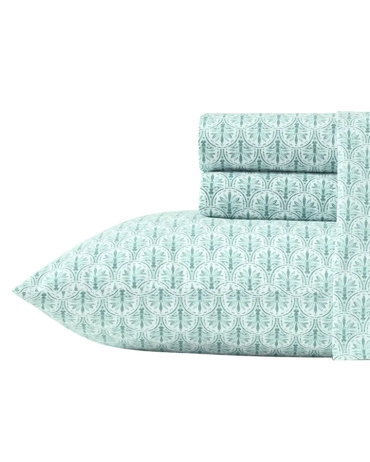 Tommy Bahama Coastal Batik Green 4-Piece King Sheet Set- Sheet Sets & Bedskirts