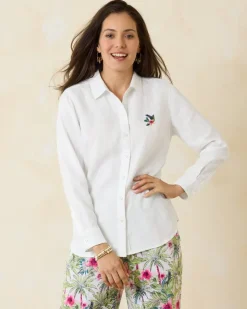 Tommy Bahama Coastalina Coastal Palms Linen Shirt-Women Tops & Shirts