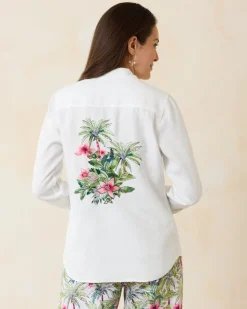 Tommy Bahama Coastalina Coastal Palms Linen Shirt-Women Tops & Shirts