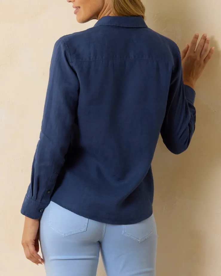 Tommy Bahama Coastalina Linen Long-Sleeve Shirt-Women Tops & Shirts