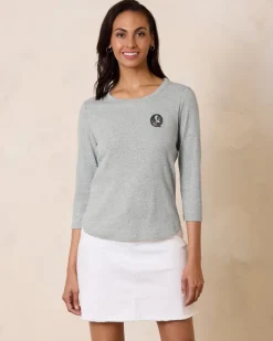 Tommy Bahama Collegiate Ashby Isles Rib 3/4-Sleeve T-Shirt-Women Tops & Shirts
