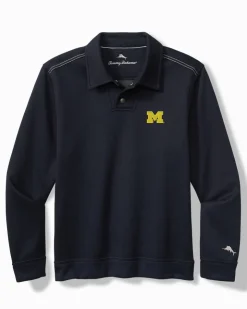 Tommy Bahama Collegiate Endzoner Long-Sleeve Snap Polo- Sweatshirts
